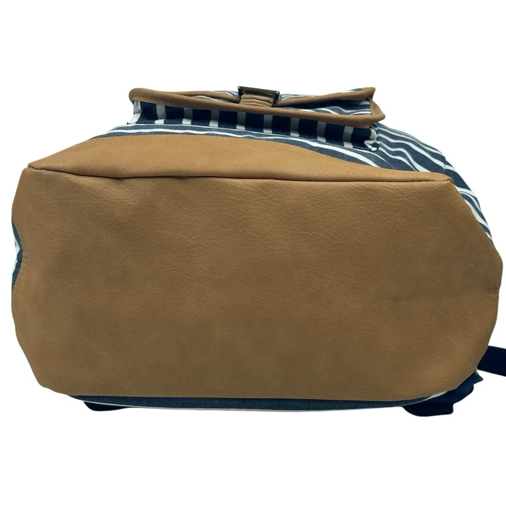 Pottery Barn Teen Recycled Northfield Backpack Navy Striped 18x13x6.7 New $90